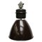 Lámpara colgante industrial vintage esmaltada en marrón, años 50, Imagen 1