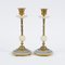 19th-Century French Gilded Brass and Alabaster Candleholders, Set of 2 1