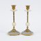 19th-Century French Gilded Brass and Alabaster Candleholders, Set of 2, Image 1