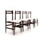 Mid-Century Italian White Velvet & Wood Dining Chairs, 1950s, Set of 4 7