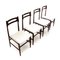 Italienische Mid-Century Esszimmerstühle mit weißem Samtsitz & Holzgestell, 1950er, 4er Set 6
