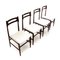 Mid-Century Italian White Velvet & Wood Dining Chairs, 1950s, Set of 4, Image 6