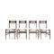 Mid-Century Italian White Velvet & Wood Dining Chairs, 1950s, Set of 4 1