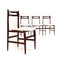 Mid-Century Italian White Velvet & Wood Dining Chairs, 1950s, Set of 4, Image 4