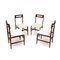 Mid-Century Italian White Velvet & Wood Dining Chairs, 1950s, Set of 4 2