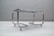 Vintage Chrome and Smoked Glass 2-Tier Coffee Table with Wheels, 1970s 1