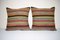 Stripy Wool Kilim Pillow Covers, Set of 2, Image 1