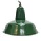 Lámpara colgante industrial vintage esmaltada en verde, años 50, Imagen 4