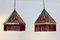 Amsterdam School Stained Glass Pendant Lights, 1930s, Set of 2 1