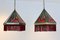 Amsterdam School Stained Glass Pendant Lights, 1930s, Set of 2, Image 1