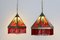 Amsterdam School Stained Glass Pendant Lights, 1930s, Set of 2 7