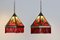 Amsterdam School Stained Glass Pendant Lights, 1930s, Set of 2 2