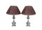 Lampade da tavolo vintage in ottone argentato e bronzo, set di 2, Immagine 1