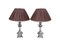 Lampes de Bureau Vintage en Laiton Argenté et en Bronze, Set de 2 1