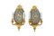 Oval Antique Louis XVI Style Glass & Gilt Bronze Wall Sconces, Set of 2, Image 1