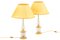 Lampes de Bureau en Cristal et Bronze Doré, années 50, Set de 2 1