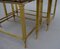 Mesas nido vintage de metal dorado y vidrio ahumado, Imagen 3