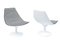 White Lacquered Fiberglass Swivel Chairs, 1970s, Set of 2 1