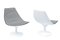 White Lacquered Fiberglass Swivel Chairs, 1970s, Set of 2, Image 1