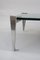 Tavolino da caffè in alluminio e vetro specchiato, anni '80, Immagine 2