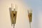 Italian Brass & Opaline Glass Sconces, 1970s, Set of 2 9