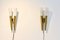 Italian Brass & Opaline Glass Sconces, 1970s, Set of 2 5