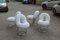 Italian Steel & Hairy Fabric Donut Chairs, 1970s, Set of 4 6