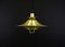 Danish Gold Metal Pendant Lamp, 1970s, Image 1