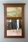 Antique Carved Oak Framed Mirror with Painting, 1920s 1