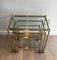 Neoclassical French Brass Nesting Tables from Maison Baguès, 1940s, Set of 3 2