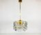 Lampada da soffitto in cristallo e placcata in oro di Kinkeldey, Germania, anni '60, Immagine 1