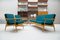 Mid-Century Teal Living Room Set, 1967 1