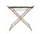 Silvered Bronze Tray Table with Faux Bamboo Stand, 1950s 1