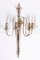 Directoire Style Gilt & Silver Brass Wall Sconces, 1970s, Set of 2 8