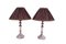 Louis XVI Style Silvered Metal Candlestick Lamps, 1950, Set of 2, Image 1