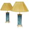 Roller-Shaped Cloisonné Enamel & Gilt Bronze Table Lamps, 1900s, Set of 2 2
