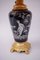 Antique Gilt Bronze & Black Enameled Opaline Lamps, Set of 2 2