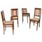 Art Nouveau Walnut Chairs, 1920s, Set of 4, Image 1