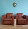 Art Deco Leather Club Chairs, 1930s, Set of 2, Image 4