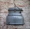 Vintage Industrial Grey Enamel and Clear Glass Pendant Lamp, 1950s, Image 6