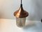Lámpara de techo Funky danesa de cobre, latón y vidrio burbuja, años 50, Imagen 7