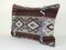 Brown Goat Hair Kilim Pillow with Traditional Decor 3