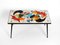 Italienischer Mid-Century Tisch aus Eisen mit gefliester Platte & abstraktem Motiv, 1950er 11