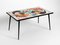 Mid-Century Italian Iron Table with Tiled Top and Abstract Motif, 1950s, Image 4