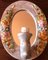Apliques italianos con espejo y motivos florales de cerámica, años 40. Juego de 2, Imagen 4