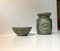 Zenit Ceramic Green Vase & Bowl Set by Gunnar Nylund for Rörstrand, 1970s, Set of 2, Image 1