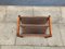 Dual Teak & Suede Leather Magazine Rack by Aksel Kjersgaard, 1960s 4