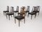 Poltrone in palissandro e pelle nera di Danish Overseas Furniture, anni '60, set di 8, Immagine 3