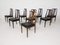 Rosewood & Black Leather Lounge Chairs from Danish Overseas Furniture, 1960s, Set of 8 3