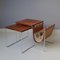 Rosewood Nesting Tables with Leather Magazine Holder from Brabantia, 1960s 5